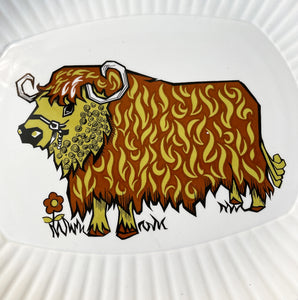 A set of funky 4 Vintage 1970's English Ironstone Pottery "Beefeater" Steak and Grill Plates - SHOP NOW - www.intovintage.co.uk