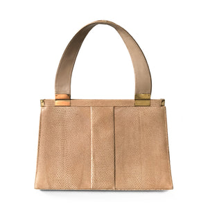 '70's Cream Lizard Skin Handbag by Jane Shilton