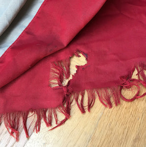 A Large Vintage Danish Flag. Marked 'Danmark' on the seem that also has a cast metal fastener. These flags look great framed and hung on the wall or, use it as a cool through or table cloth! - SHOP NOW - www.intovintage.co.uk