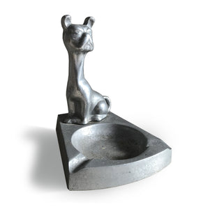 Cool vintage French Bulldog ashtray, probably from the 30's/40's. The pooch sits upright and proud on the edge of the bowl - SHOP NOW- www.intovintage.co.uk