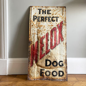 The 'Perfect' vintage Melox Dog Food tin sign with a fantastic patina. Good size, not too big and not too small. A great piece for the wall if you are a dog lover! SHOP NOW - www.intovintage.co.uk