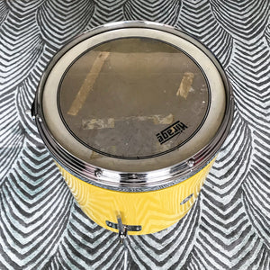 Drum roll please... Cool Funky Vintage Arbiter Drum in a fantastic, popping mustard yellow colour. Makes a fantastic cool side table adding that glam rock feel to any room! - SHOP NOW - www.intovintage.co.uk