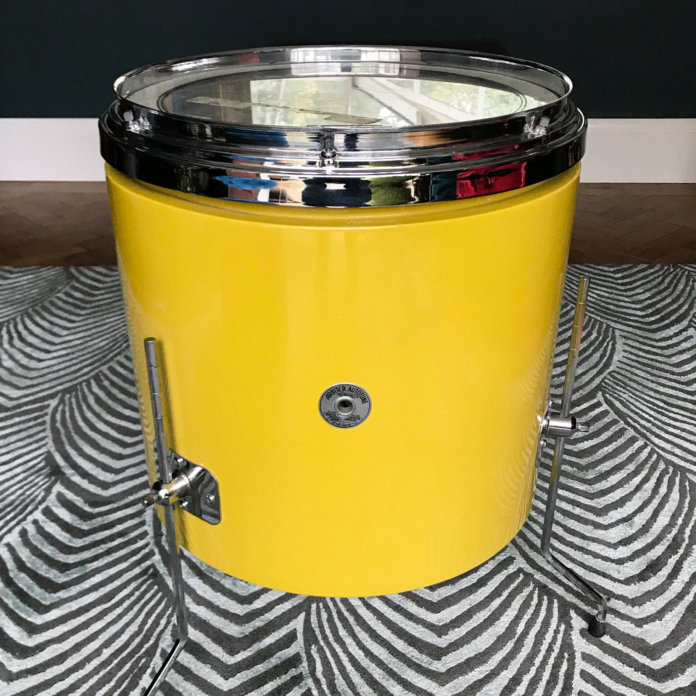 Drum roll please... Cool Funky Vintage Arbiter Drum in a fantastic, popping mustard yellow colour. Makes a fantastic cool side table adding that glam rock feel to any room! - SHOP NOW - www.intovintage.co.uk