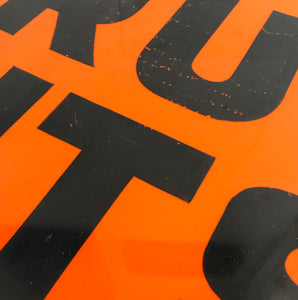 Vintage Shop Drum Kits with hand painted lettering on to a vibrant orange perspex and fitted with a chain to hang on a wall - SHOP NOW - www.intovintage.co.uk