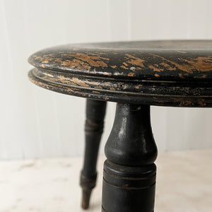 A Victorian Ebonised Milking Stool with the most perfect ware to its surface. It has three finely turned legs and a beautiful profile to the seats edge. Nice and stable too - SHOP NOW - www.intovintage.co.uk