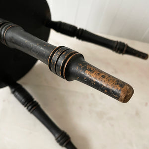 A Victorian Ebonised Milking Stool with the most perfect ware to its surface. It has three finely turned legs and a beautiful profile to the seats edge. Nice and stable too - SHOP NOW - www.intovintage.co.uk