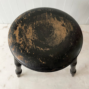 A Victorian Ebonised Milking Stool with the most perfect ware to its surface. It has three finely turned legs and a beautiful profile to the seats edge. Nice and stable too - SHOP NOW - www.intovintage.co.uk