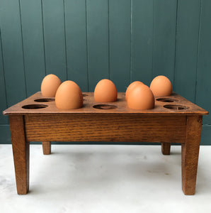 Vintage Oak & Ply Egg Stand. Practical and good looking for the kitchen with holes for 15 eggs. The base is made from oak with the top made of ply - SHOP NOW - www.intovintage.co.uk