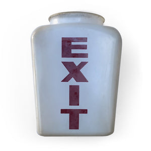 Vintage Cinema Glass EXIT Lampshade