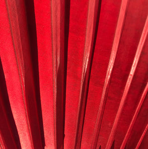 Beautiful, large vintage Victorian ladies fan. Covered in a beautiful silk flower pattern with brilliant red on the reverse - SHOP NOW - www.intovintage.co.uk