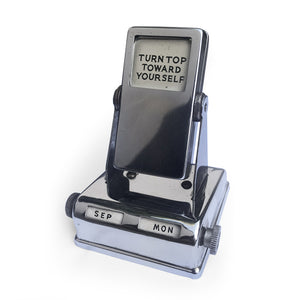 Vintage chrome flip calendar that would look the part on anyone's desk - SHOP NOW - www.intovintage.co.uk