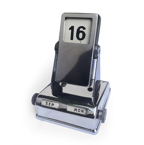 Vintage Chrome Flip Desk Calendar