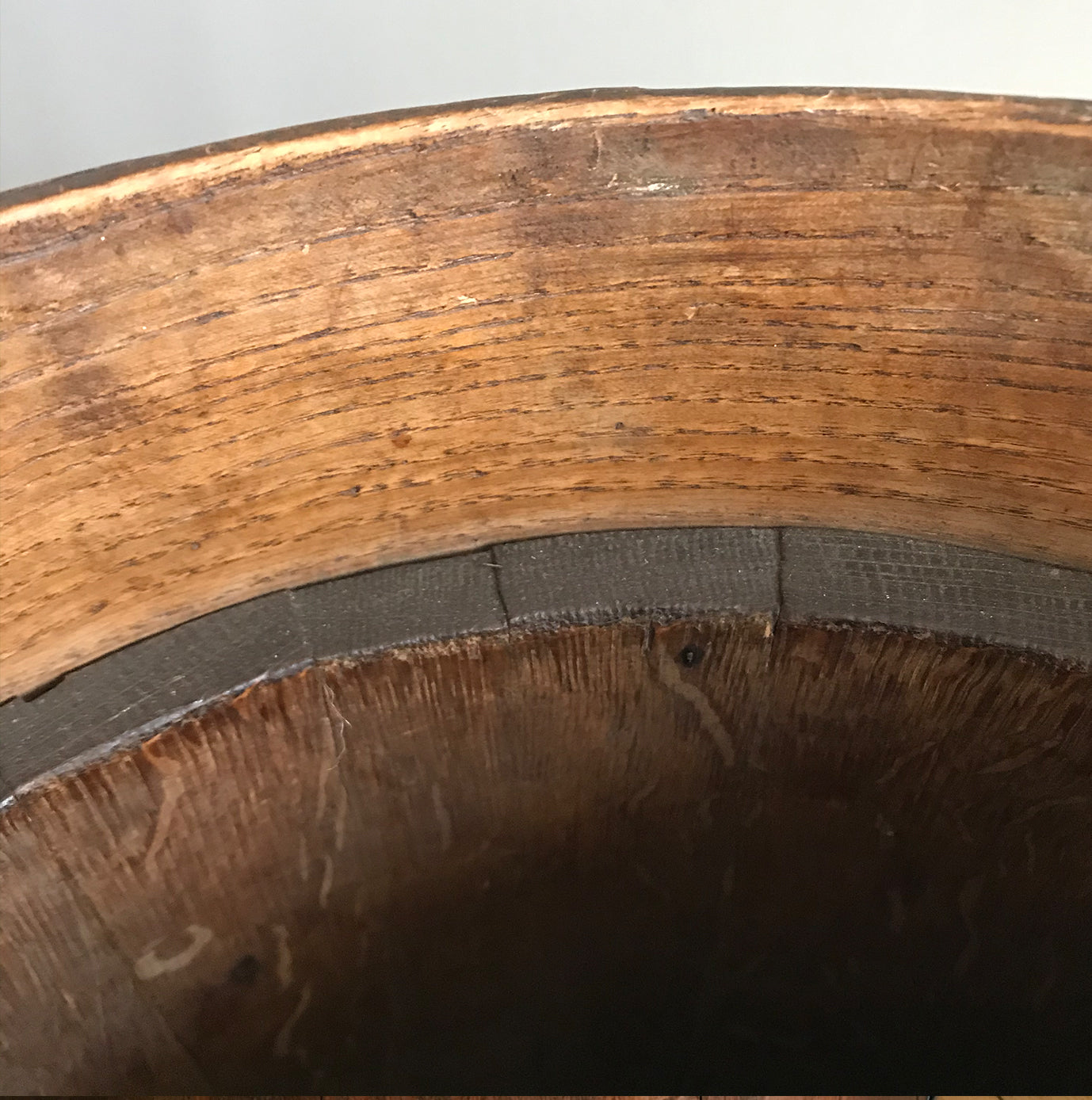 Fantastic Coopered Oak Antique Flour Bin, probably Georgian. A good size bin that tapers to the top and is bound with steel rings. The original aged black lettering is still on the front and the wood has aged to a beautiful mellow golden colour - SHOP NOW - www.intovintage.co.uk
