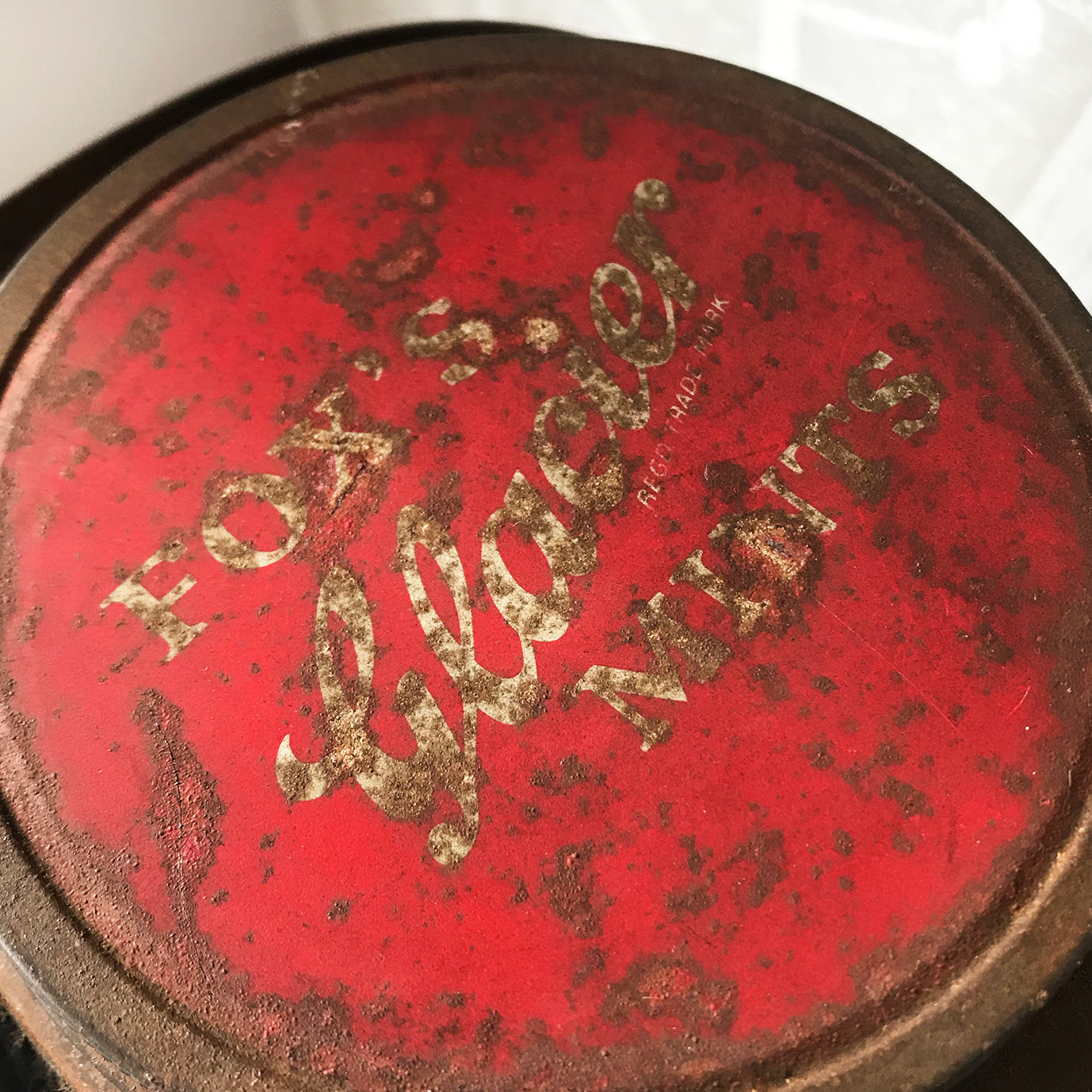Fox's Glacier Mints Shop Tin in Good Condition with fantastic graphics and great patina. Good clean piece - SHOP NOW - www.intovintage.co.uk