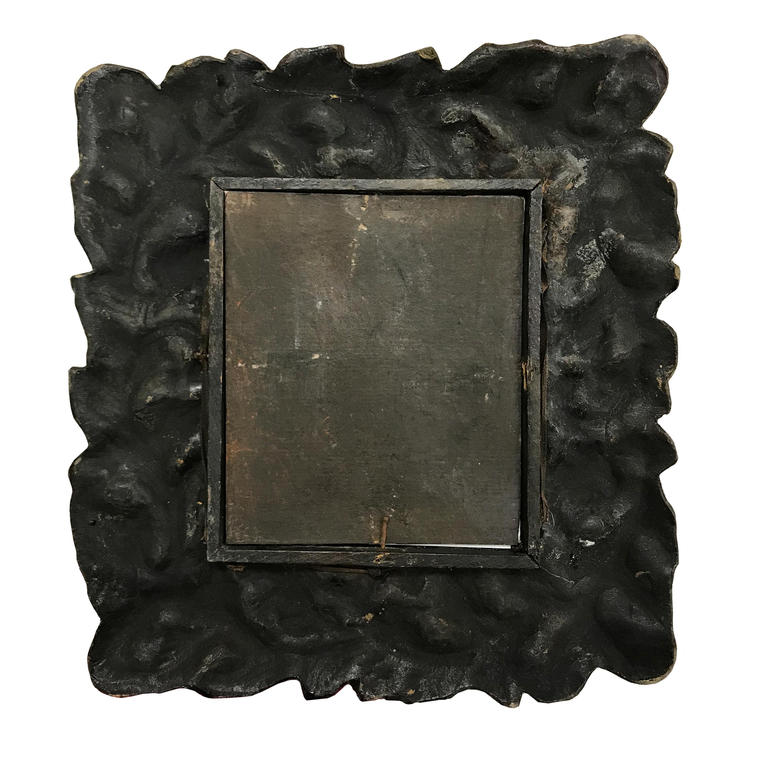 Antique Paper Mache Frame. A 'wood like' paper mache frame, which uses a beautiful embossed style decoration of entwining leaves - SHOP NOW - www.intovintage.co.uk