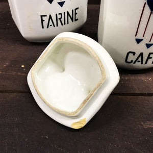 Pair of vintage 'Yvonne' French storage jars - SHOP NOW - www.intovintage.co.uk