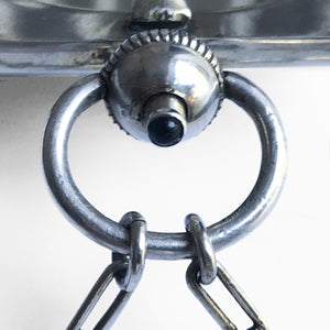 A German Silver Powder Box & Mirror