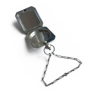 A German Silver Powder Box & Mirror