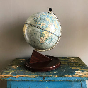 Vintage Chad Valley Tin Globe. Marked Chad Valley, and shows the Royal Warrant on the base. I lovely little item for display - SHOP NOW - www.intovintage.co.uk