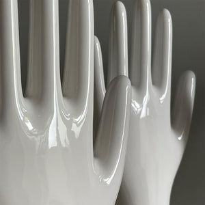 We have four of these beautiful, sculptural Factory Glove Moulds available. Each one is finished in a white glaze and marked '0504' in blue numerals on the rim of the base. All in perfect condition - SHOP NOW - www.intovintage.co.uk