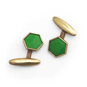 1930's Green Deco Cuff Links. Find this and other Smart Vintage items at Intovintage.co.uk.