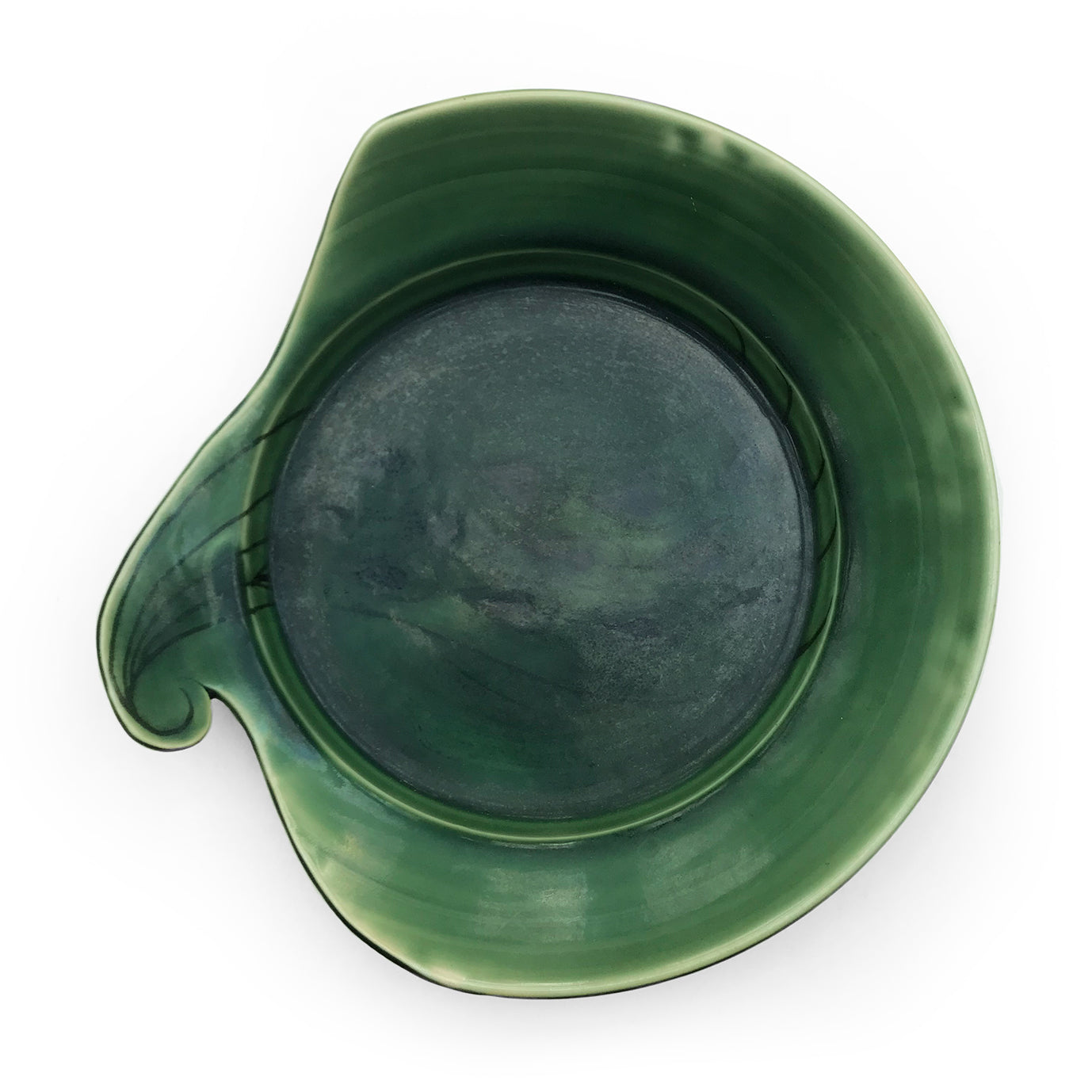 Beautiful pair of green glazed pottery plates with subtle painted decoration to them - SHOP NOW - www.intovintage.co.uk