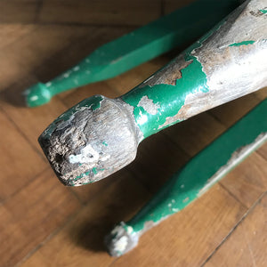 Good looking Vintage Painted Stool. Fantastic age age related wear and patina yet still totally solid. The green paint has worn and chipped away giving the stool that bang on look - SHOP NOW - www.intovintage.co.uk