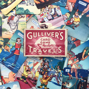 Vintage Pepys illustrated card game from the 1940's - Gulliver's Travels! It has the most charming, fun illustrations of all the characters from Gulliver's travels to Lilliput. - SHOP NOW - www.intovintage.co.uk
