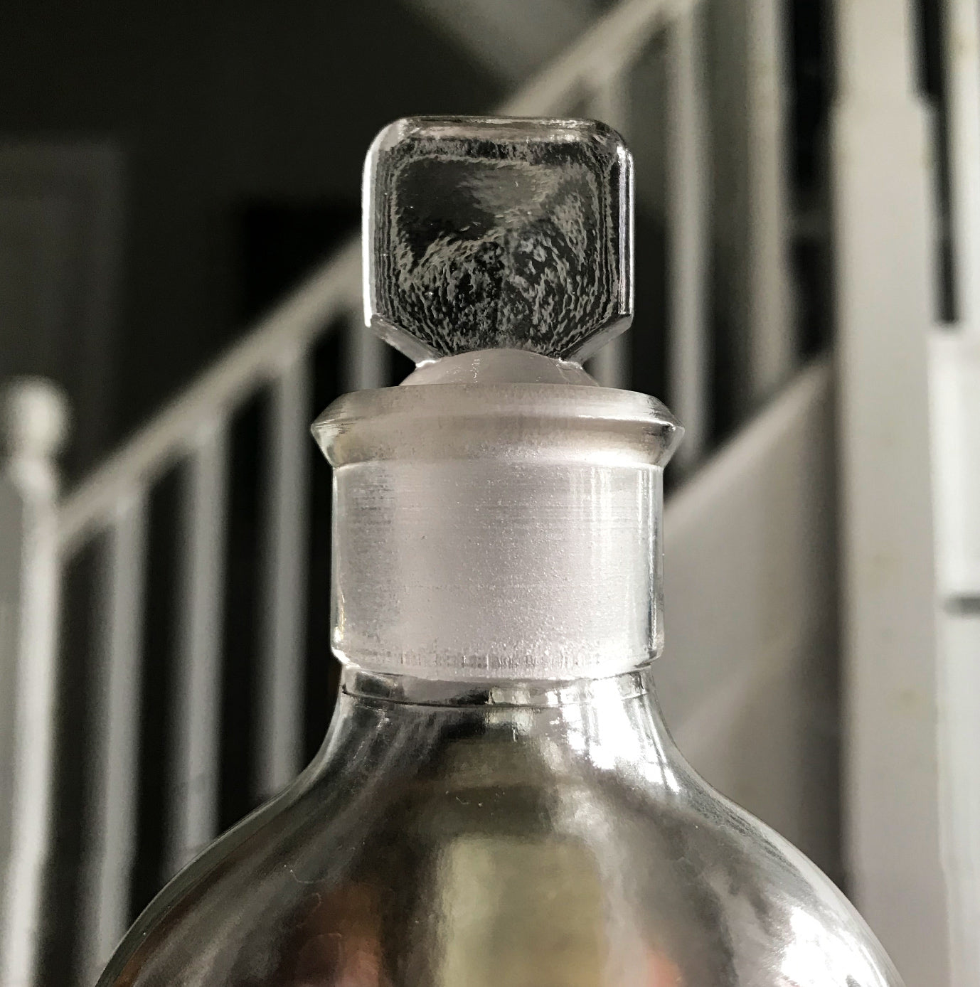 Vintage Clear Apothecary Bottle with an original paper label from Hedley E. Dwelly, High-Class Drug Stores, 41, Acton Lane, Harlesden. N.W. - SHOP NOW - www.intovintage.co.uk