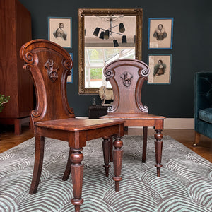 A fine Pair of Victorian Oak Hall Chairs