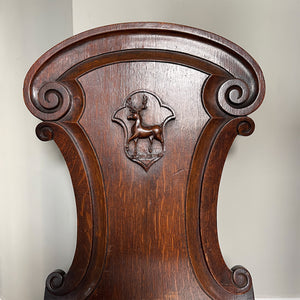 A fine Pair of Victorian Oak Hall Chairs