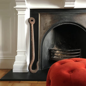 Huge cast iron Vintage Crane Hook. This heavy industry piece would have come off of a large vintage crane. It is Incredibly heavy!! Looks fab just leaning against the wall - SHOP NOW - www.intovintage.co.uk