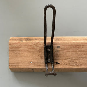A reclaimed coat hooks on their original pine back board. Saved from a local church in Leigh on Sea. The hooks have been cleaned but some chippy paint has been retained to give that bang on look. The back board has been stripped back to its rich honey coloured pine. Perfect for the porch or by the front door - SHOP NOW - www.intovintage.co.uk