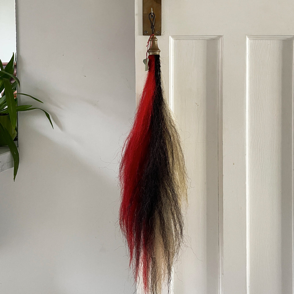 Antique Military Horse Hair Plume. Made from coloured horse hair, it has a metal final with an old metal clip fastener that can be used to hang it from a key or anything else you fancy - SHOP NOW - www.intovintage.co.uk