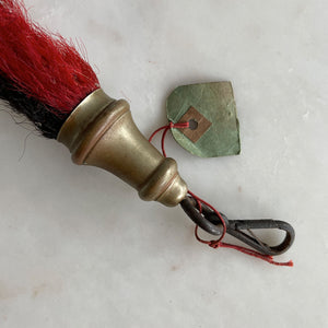 Antique Military Horse Hair Plume. Made from coloured horse hair, it has a metal final with an old metal clip fastener that can be used to hang it from a key or anything else you fancy - SHOP NOW - www.intovintage.co.uk
