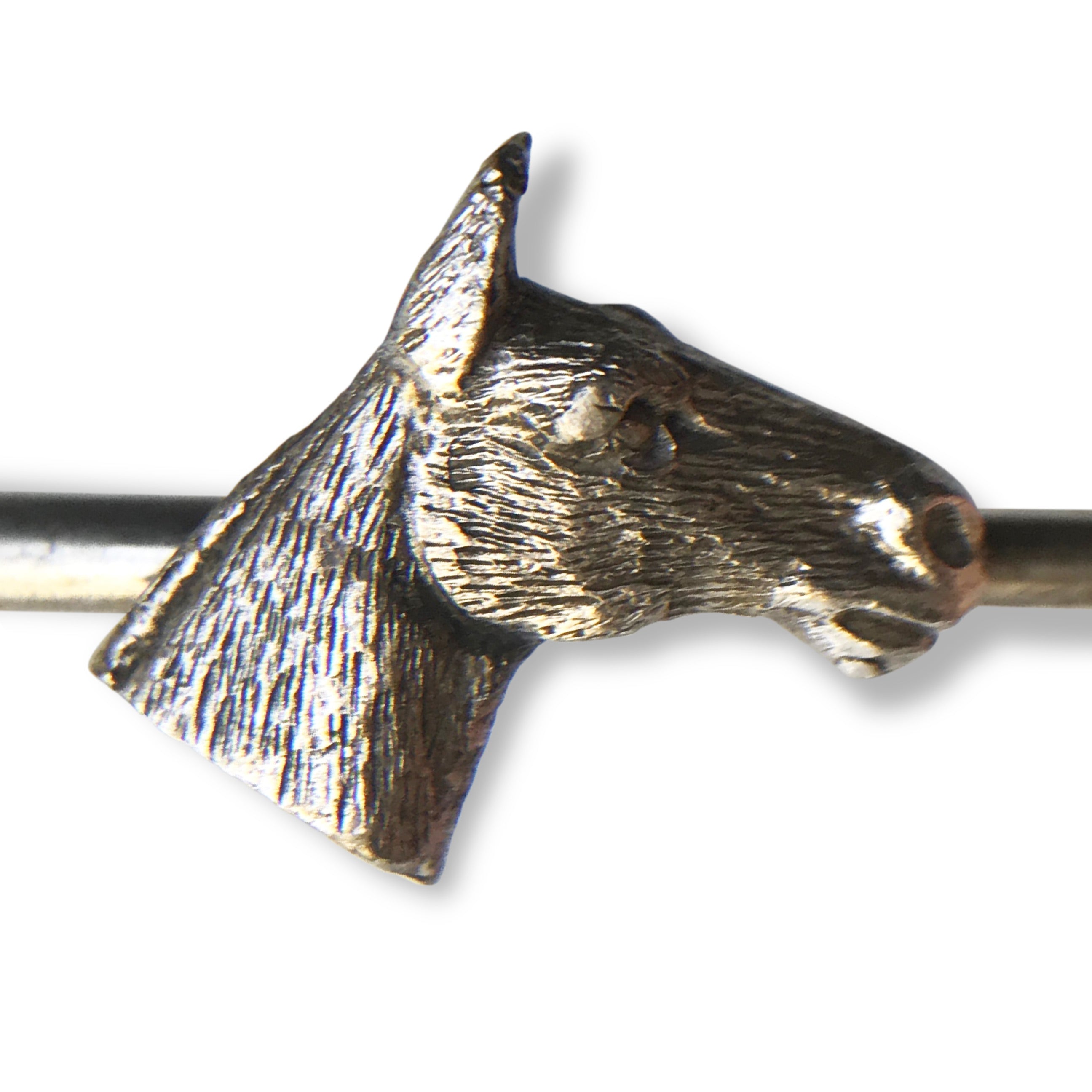 Silver & Gold Hunting Horse on Crop Stick/tie Pin