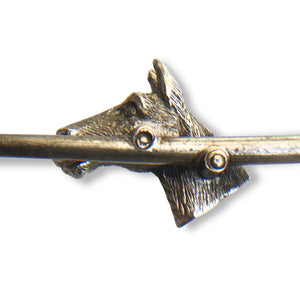 Silver & Gold Hunting Horse on Crop Stick/tie Pin