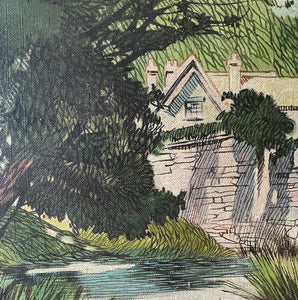 A charming , bright and sunny 1930s Country House Painting. Oil on board, signed A.J Webb - SHOP NOW - www.intovintage.co.uk