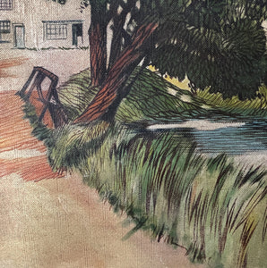 A charming , bright and sunny 1930s Country House Painting. Oil on board, signed A.J Webb - SHOP NOW - www.intovintage.co.uk
