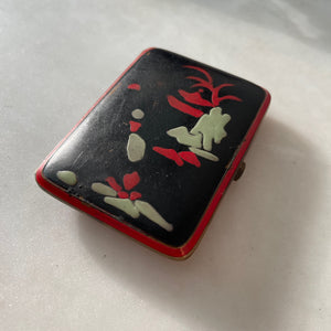 A beautifully Art Deco Eastern Inspired Cigarette Case. A striking bold colour palette with a golden interior - SHOP NOW - www.intovintage.co.uk