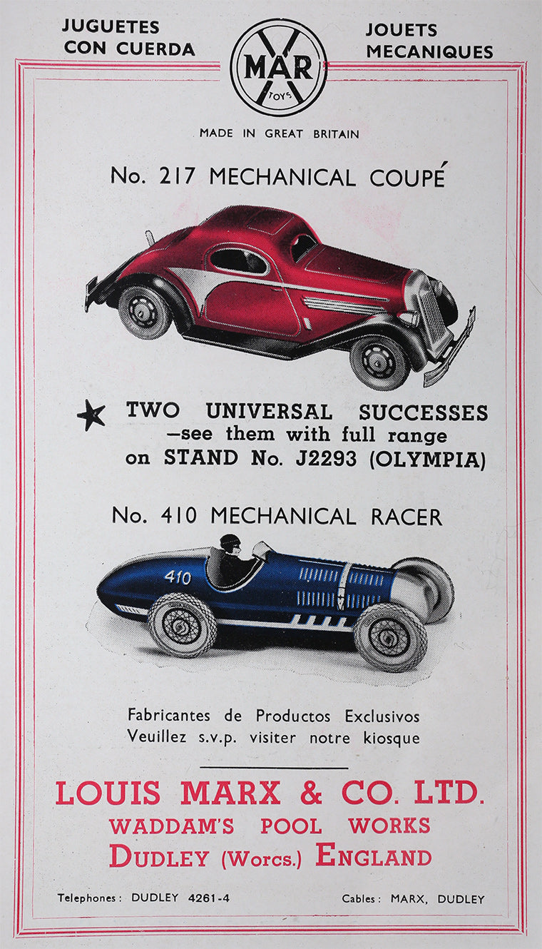 A Vintage 1935 Marx tinplate LMC 217 Mechanical Coupé