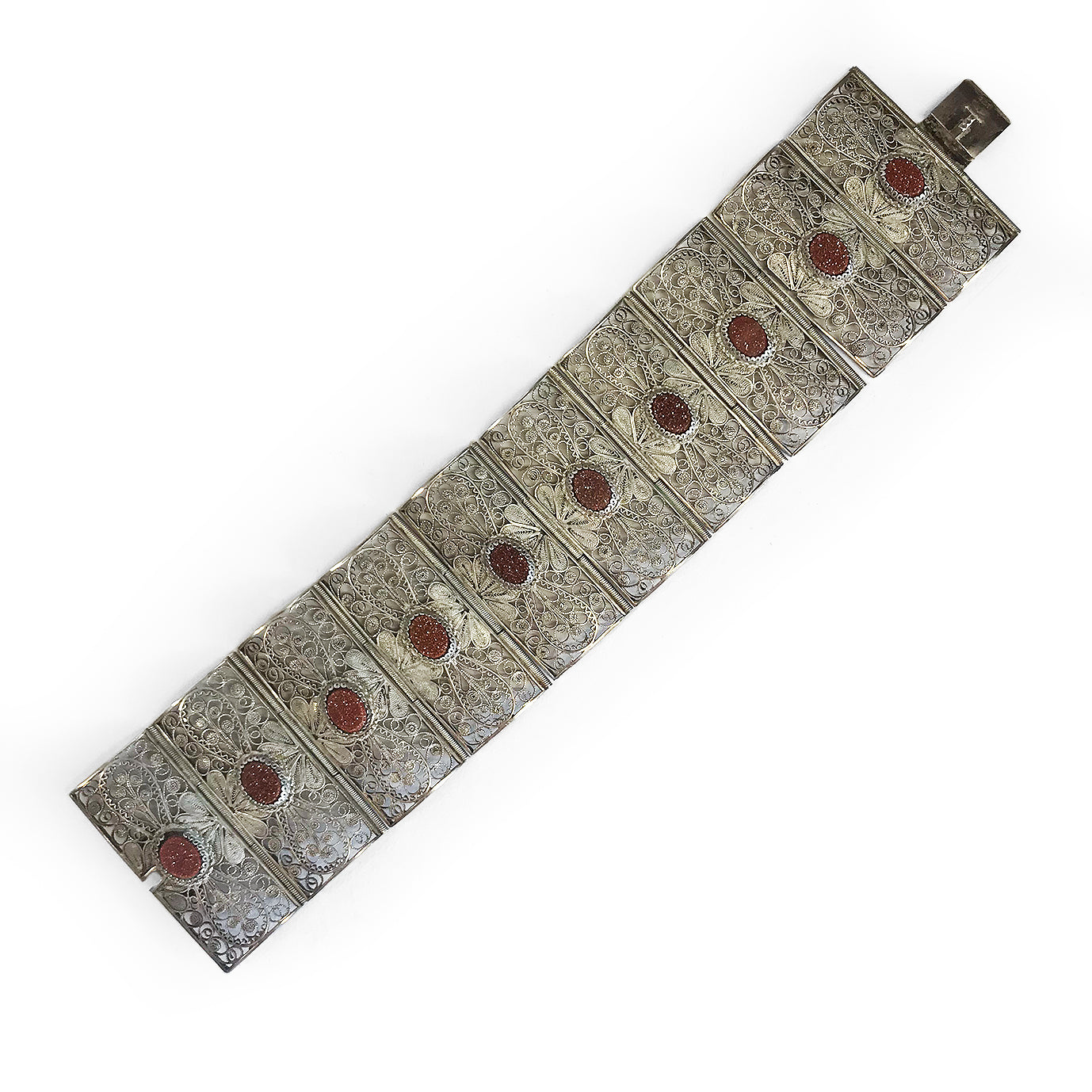 Vintage silver filigree cuff/bracelet - SHOP NOW - www.intovintage.co.uk