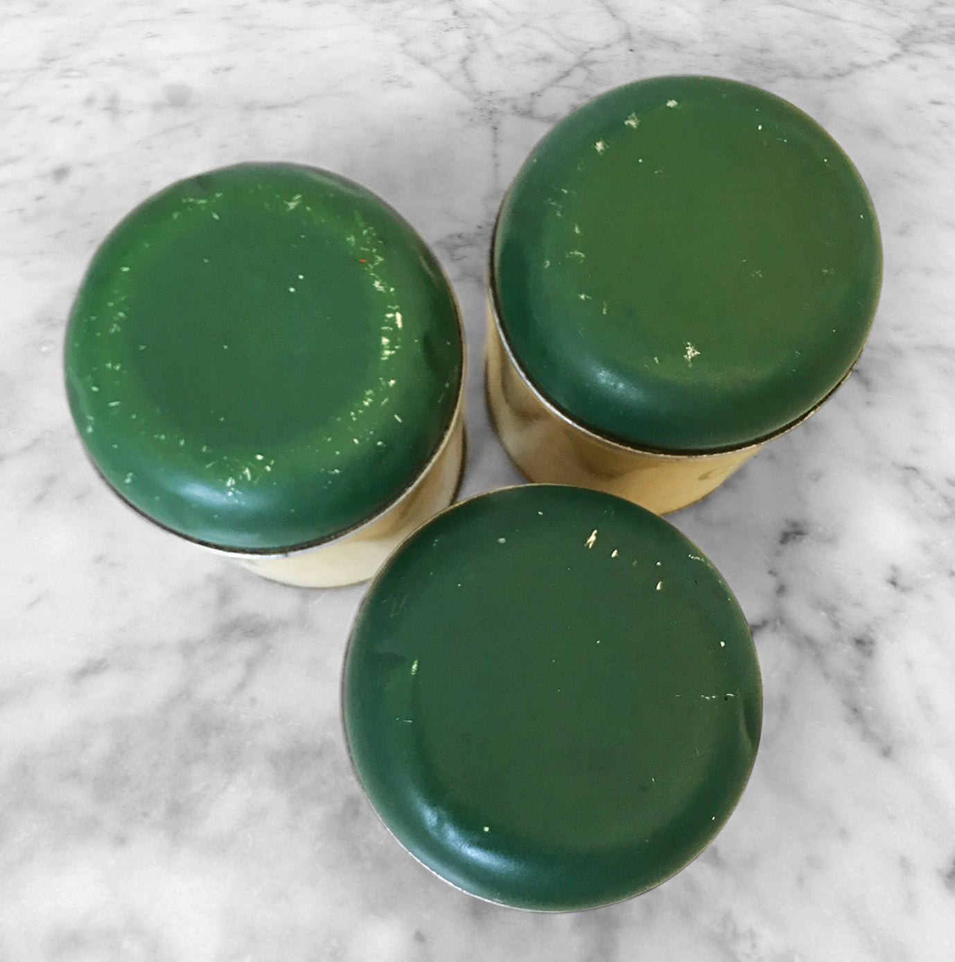 Set of 3 cool vintage kitchen tins. Coffee, Tea and Sugar. Nice and clean inside with a great vintage patina on the outside - SHOP NOW - www.intovintage.co.uk