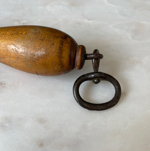 A Victorian English Steel Knife Sharpener with brass shank and sturdy steel hanging hook. Ideal for the period kitchen and keeping your cutlery nice and sharp - SHOP NOW - www.intovintage.co.uk