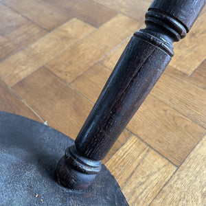 A well Carved Early Victorian Oak Stool with fantastic detail to the top seat, and the initials 'IT' carved in the centre. It has three turned legs and a rounded profile to the seats edge. Nice and stable too. - SHOP NOW - www.intovintage.co.uk