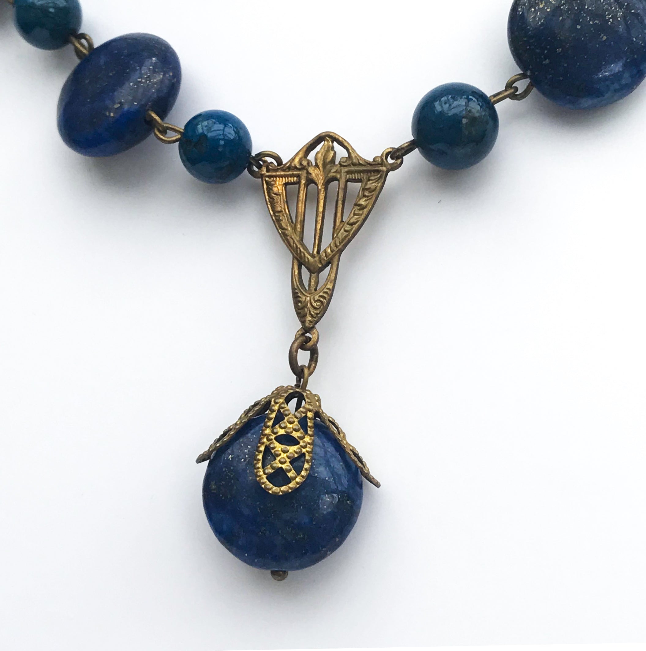 Large Silver and Tear Drop Lapis Lazuli Pendant. – Smithsonia