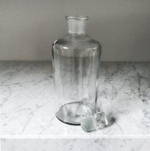Large vintage clear glass Apothecary bottle with clear glass stopper - SHOP NOW - www.intovintage.co.uk
