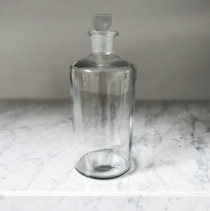 Large vintage clear glass Apothecary bottle with clear glass stopper - SHOP NOW - www.intovintage.co.uk