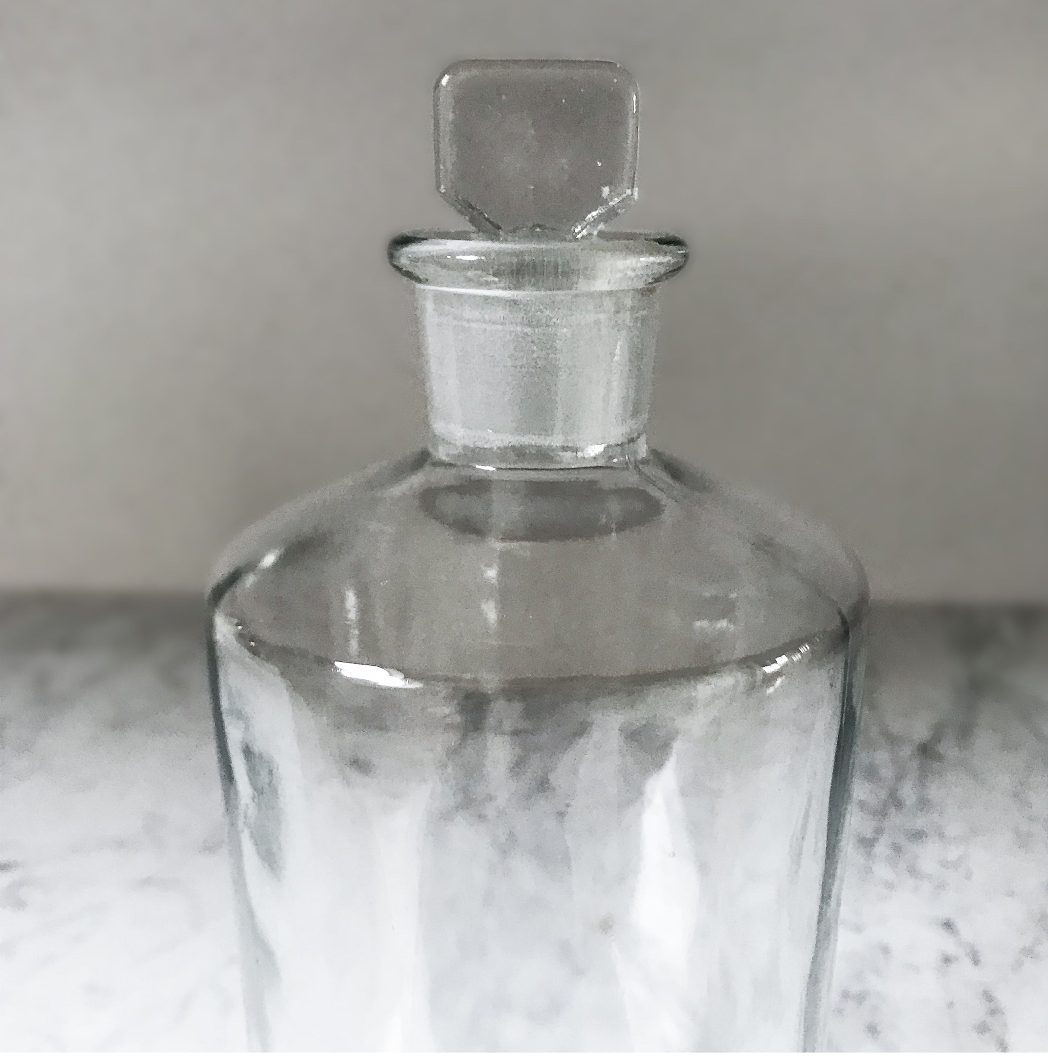 Large vintage clear glass Apothecary bottle with clear glass stopper - SHOP NOW - www.intovintage.co.uk