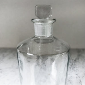 Large vintage clear glass Apothecary bottle with clear glass stopper - SHOP NOW - www.intovintage.co.uk